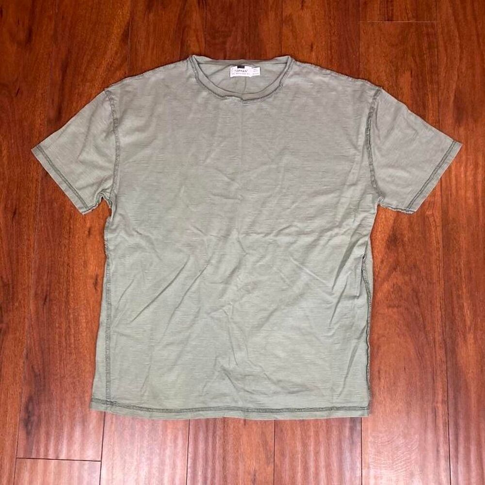 Vintage Topman Sage Green ‘Inside Out’ T-Shirt Size L